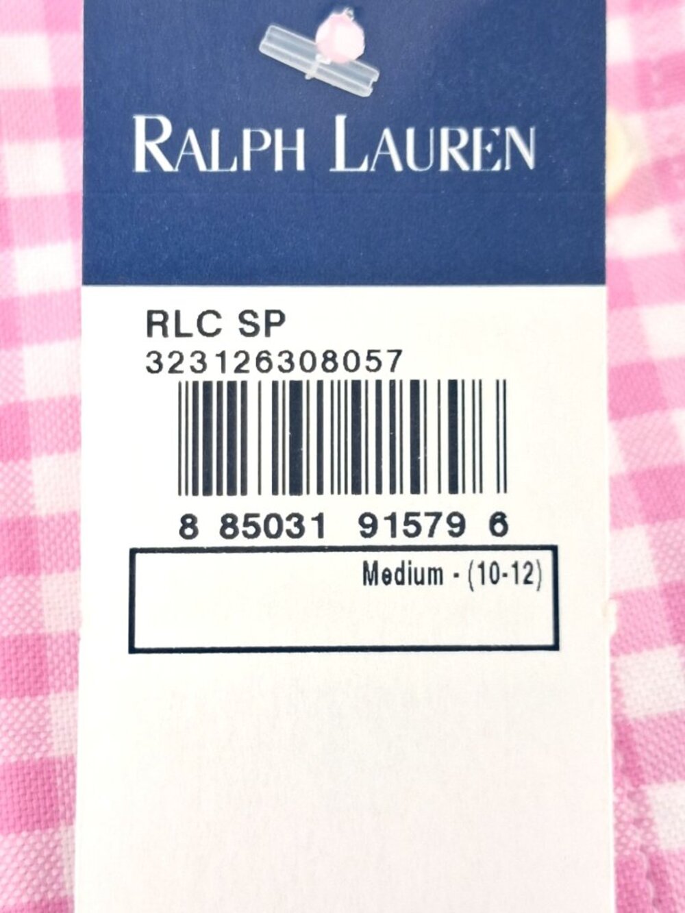 NWT Ralph Lauren Pink White Classic Gingham Cotton Poplin Boys Size M (10-12) - Picture 9 of 11